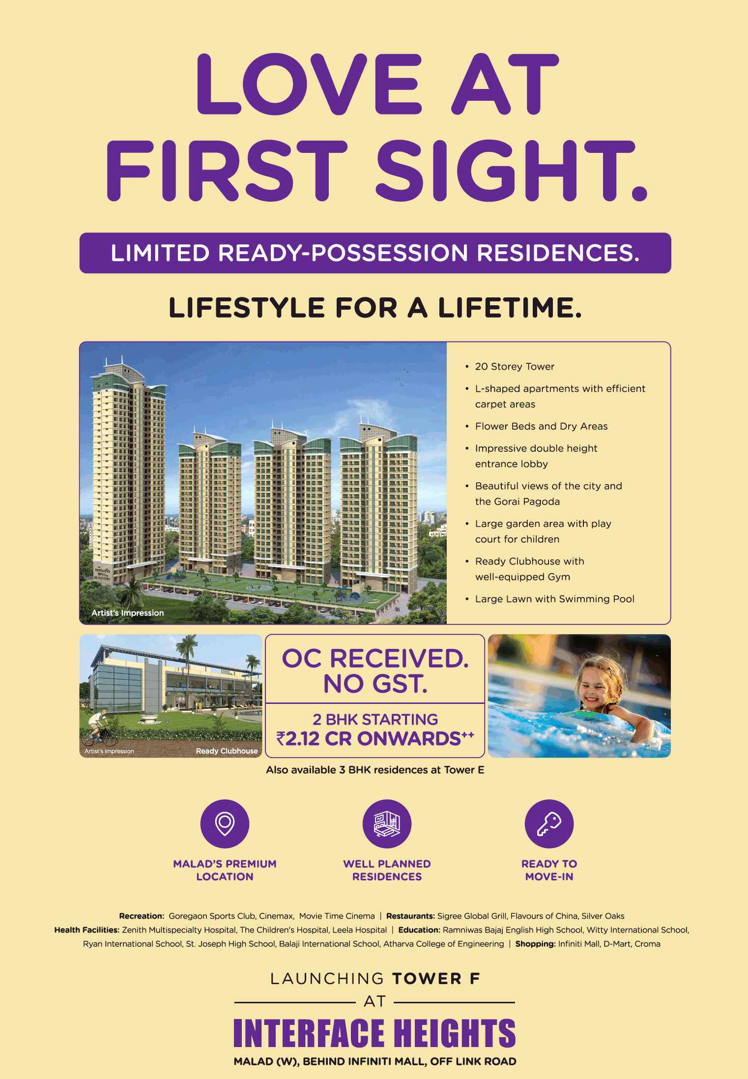 Book 2 BHK @ Rs 2.12 cr at K Raheja Interface Heights in Mumbai